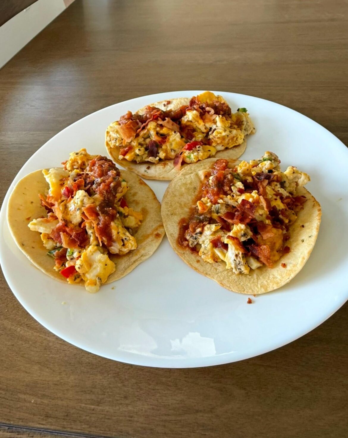 Bacon egg and cheese breakfast tacos