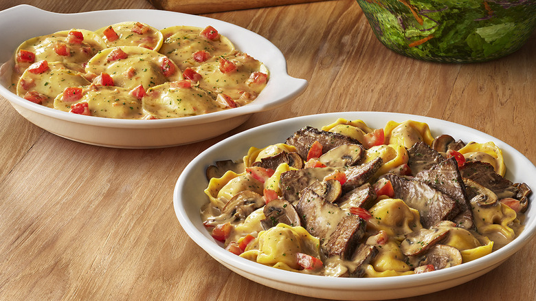 Braised Beef Tortelloni and Ravioli di Portobello at Olive Garden