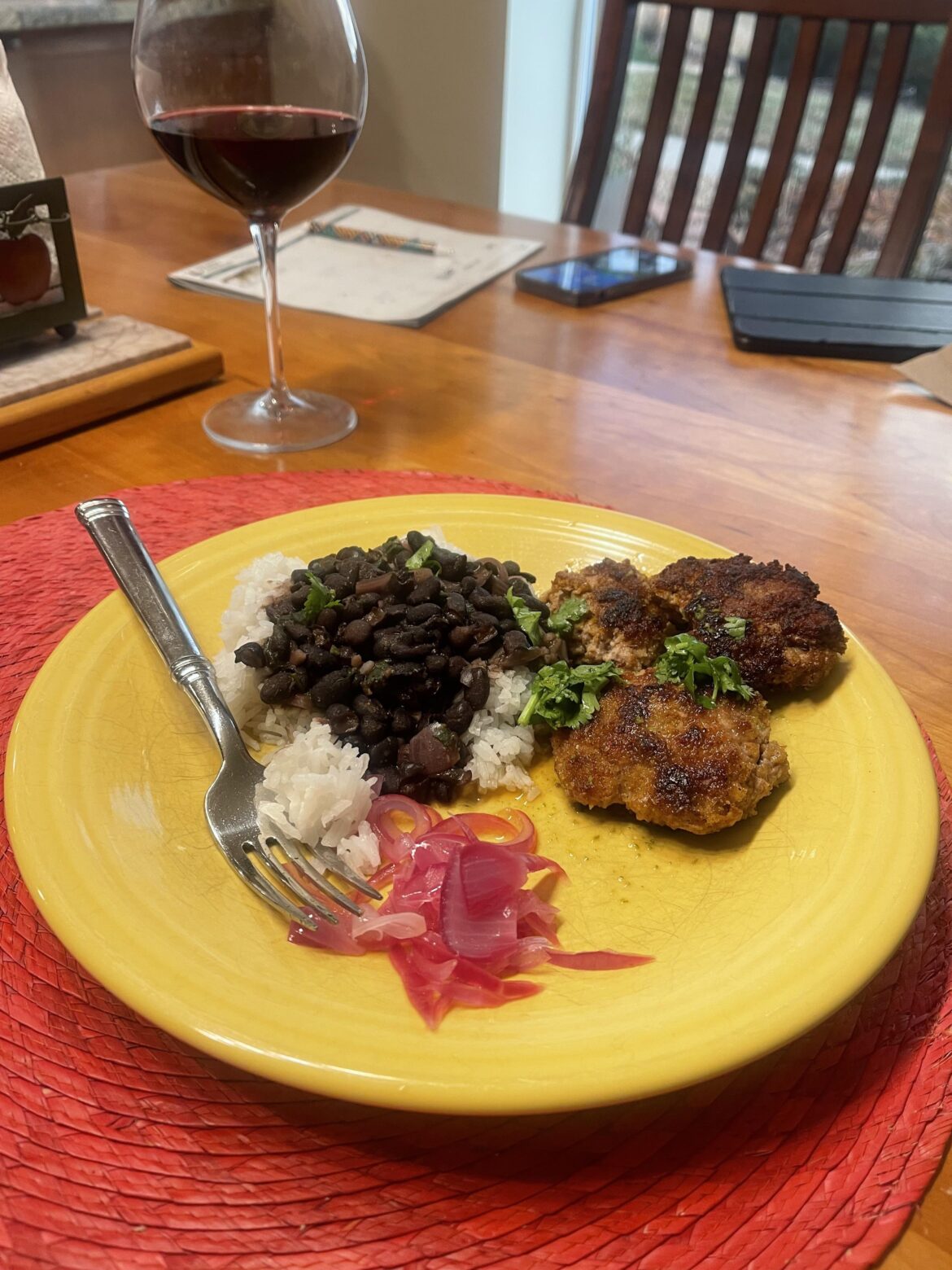 Citrusy Mojo Pork Patties & Black Beans