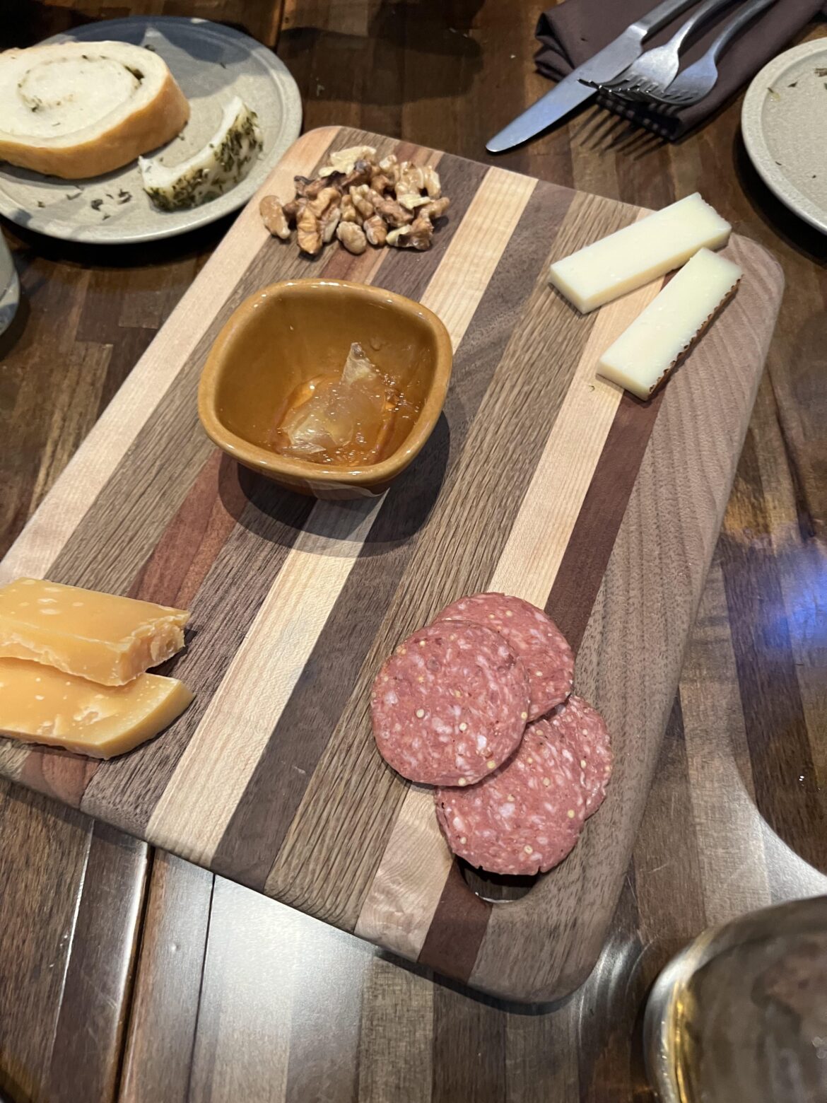 We went to what everyone raved was a great restaurant. This was the charcuterie board appetizer. Dinner was just as bad.