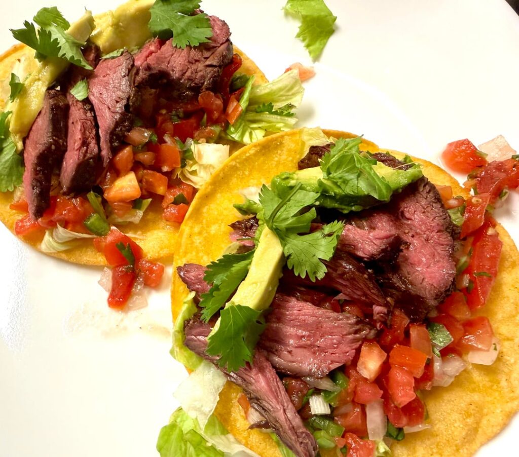 Hanger steak tacos