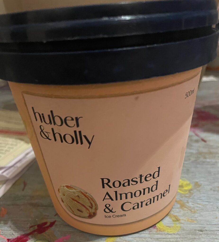 huber & holly - roasted almond & caramel ice cream