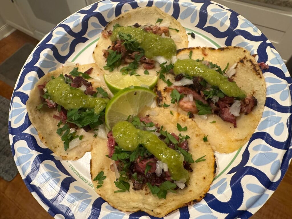 Pork blade steak and beef back ribs