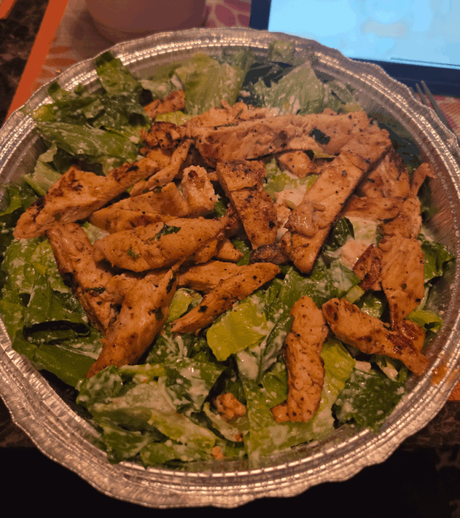 Cals in a large chicken Caesar salad?