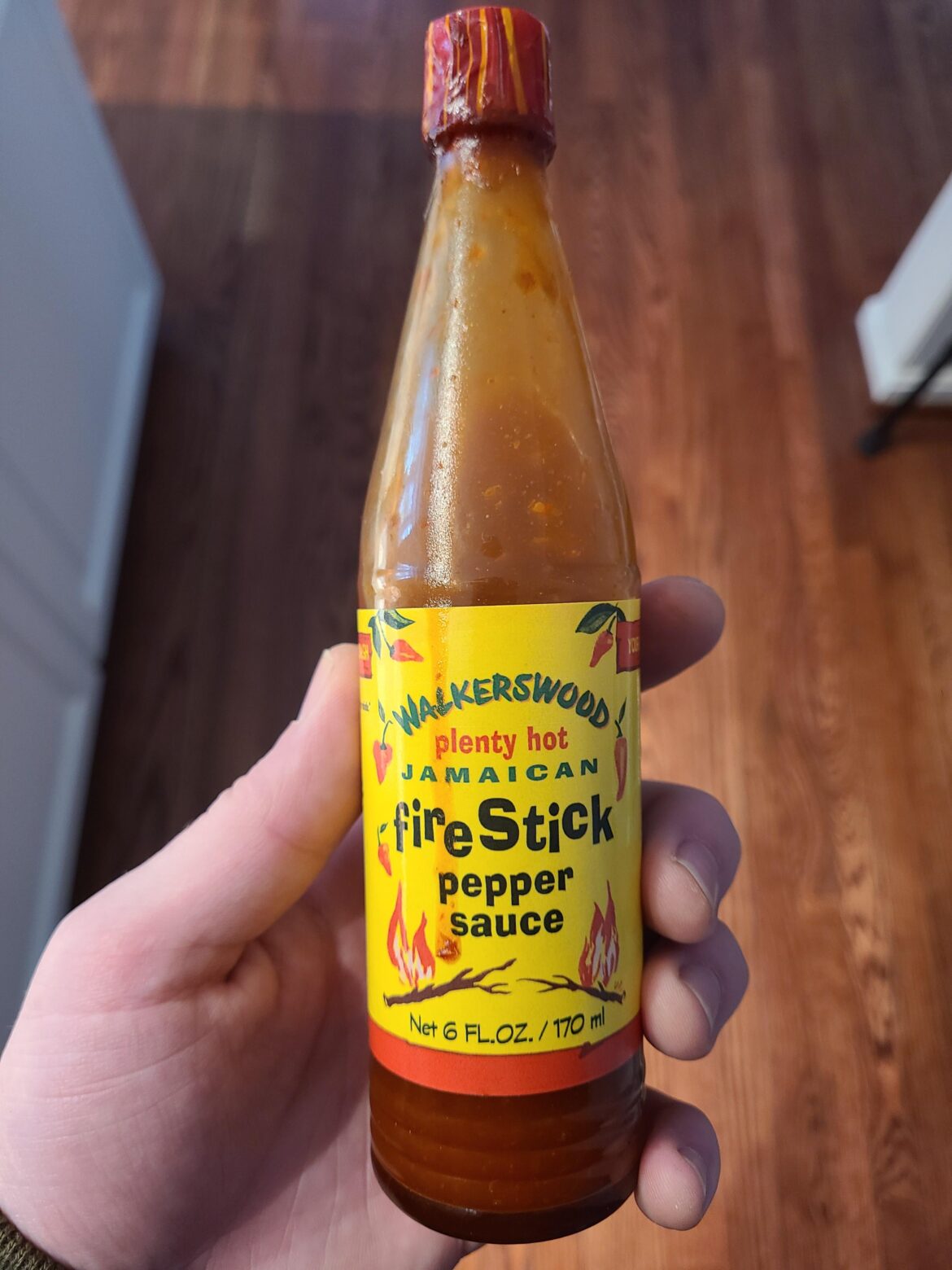 A+ grocery store find. Walkerswood Plenty Hot Jamaican Fire Stick Pepper Sauce. Best sauce at my Giant Foods since they no longer get Small Axe Peppers sauces