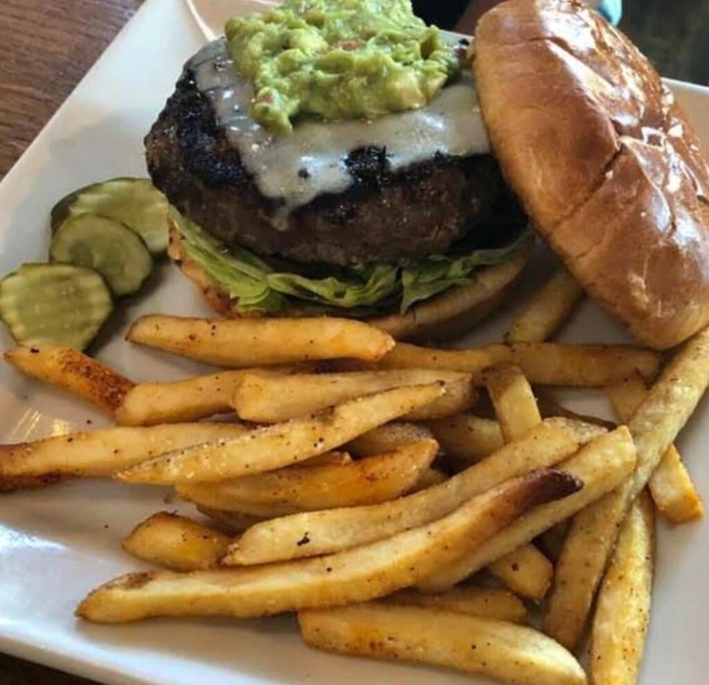Burger with guacamole