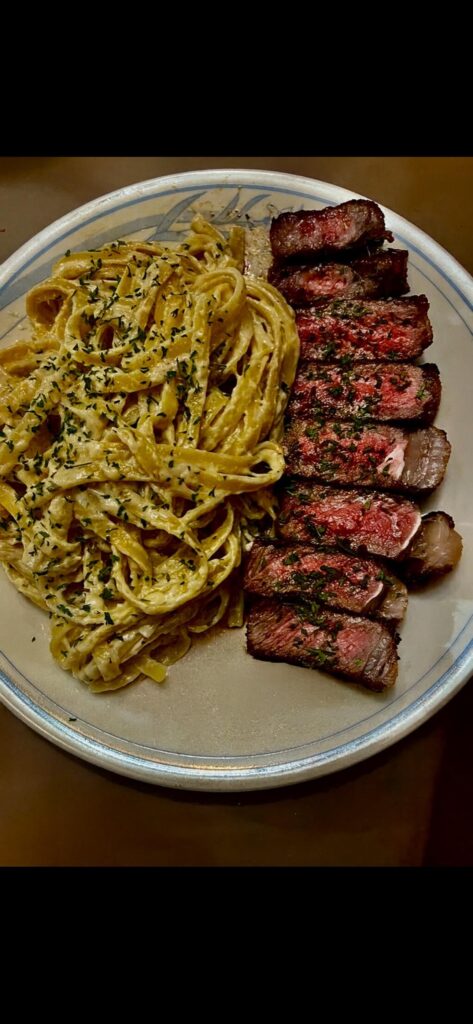 Steak and Alfredo