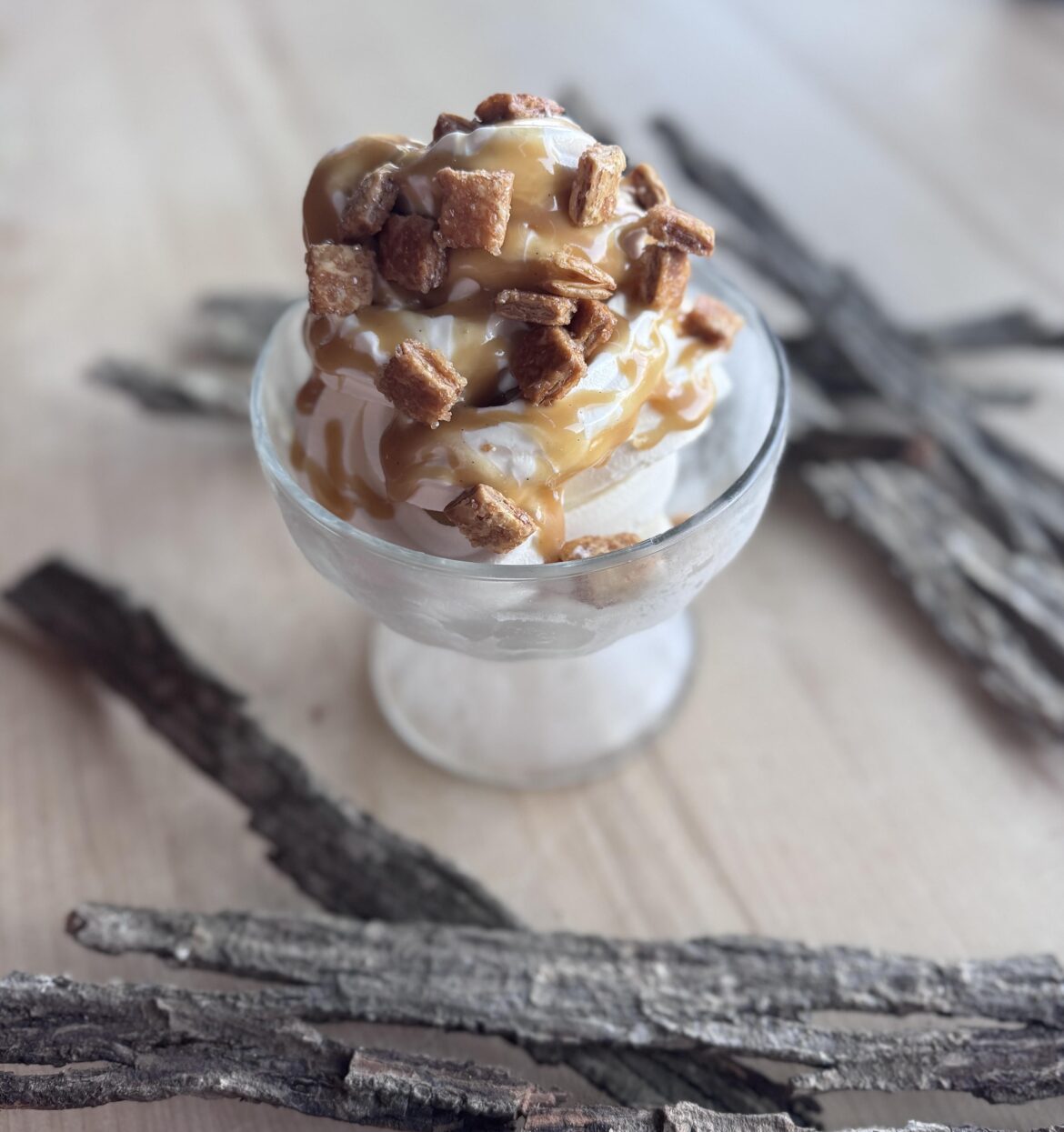 Shagbark Hickory Soft Serve with Bourbon Butterscotch & Candied Puff Pastry
