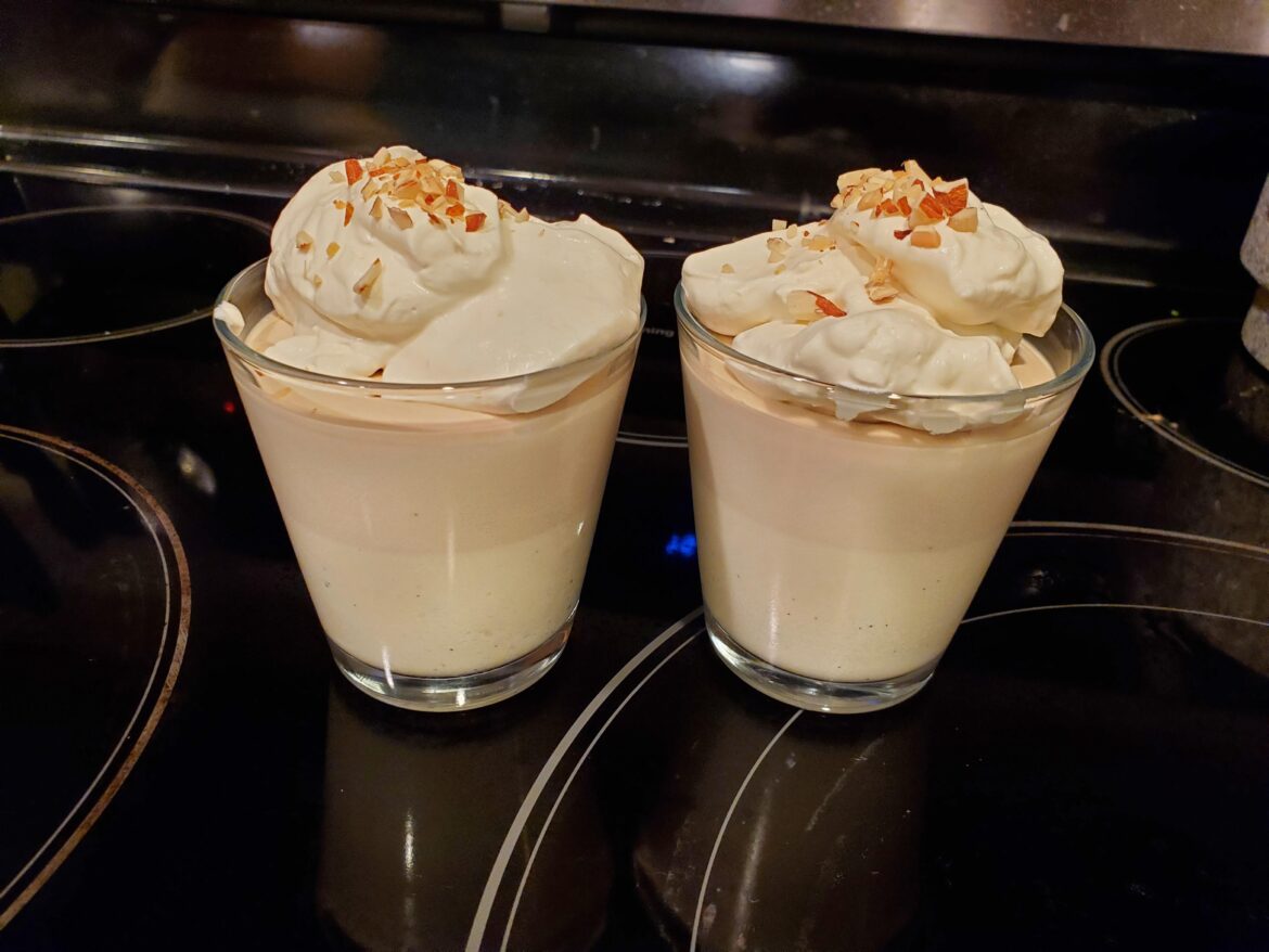 Vanilla and almond layered Panna cotta Vanilla and almond layered Panna cotta