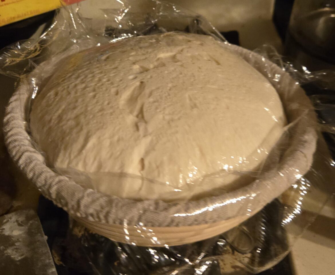 I took my dough out of the fridge to warm upna bit before I baked it... and forgot