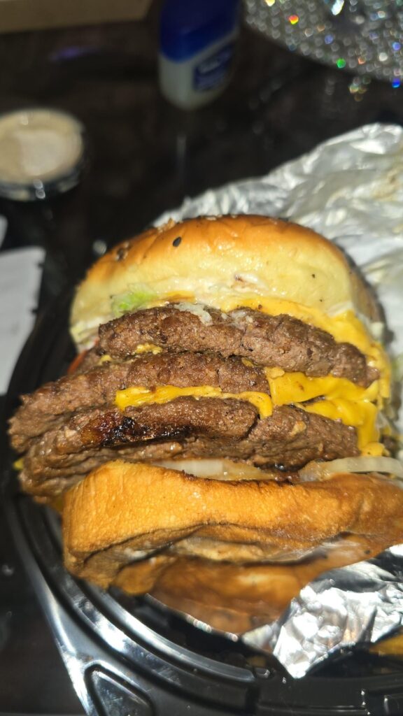 'Monster' burger from Chillis did not disappoint!