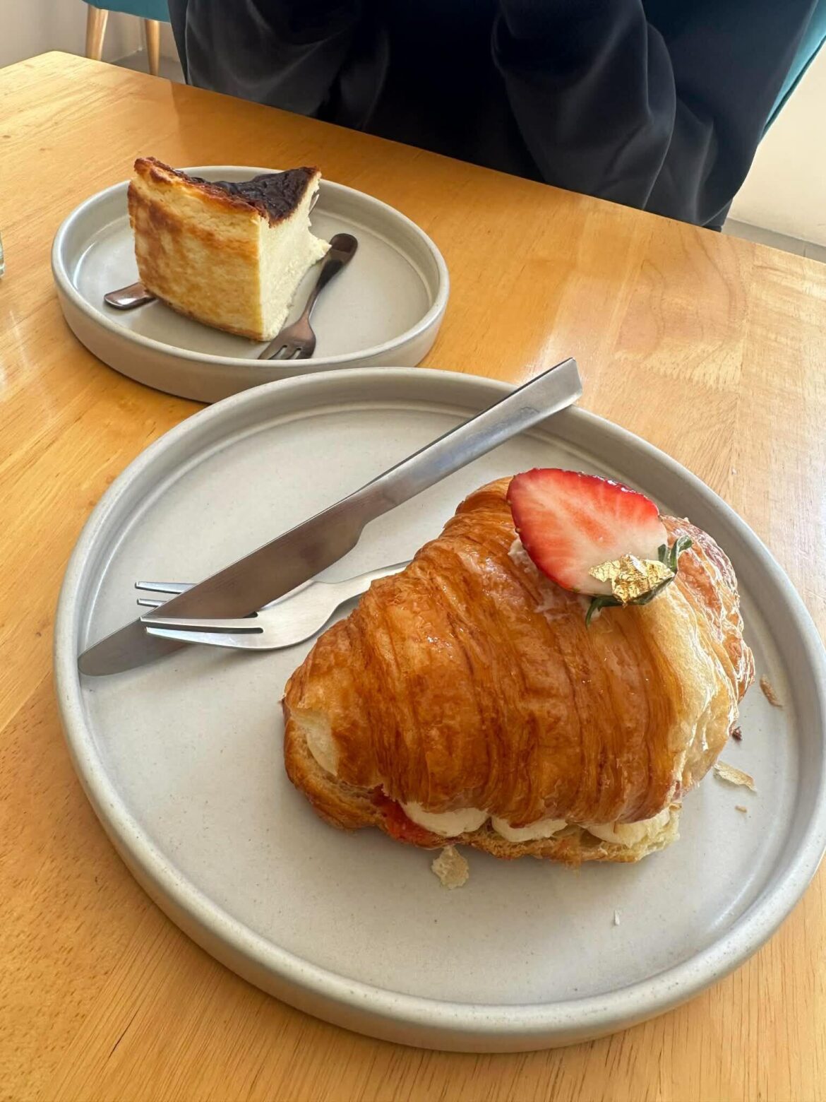 Trying to be healthy but a croissant happened.