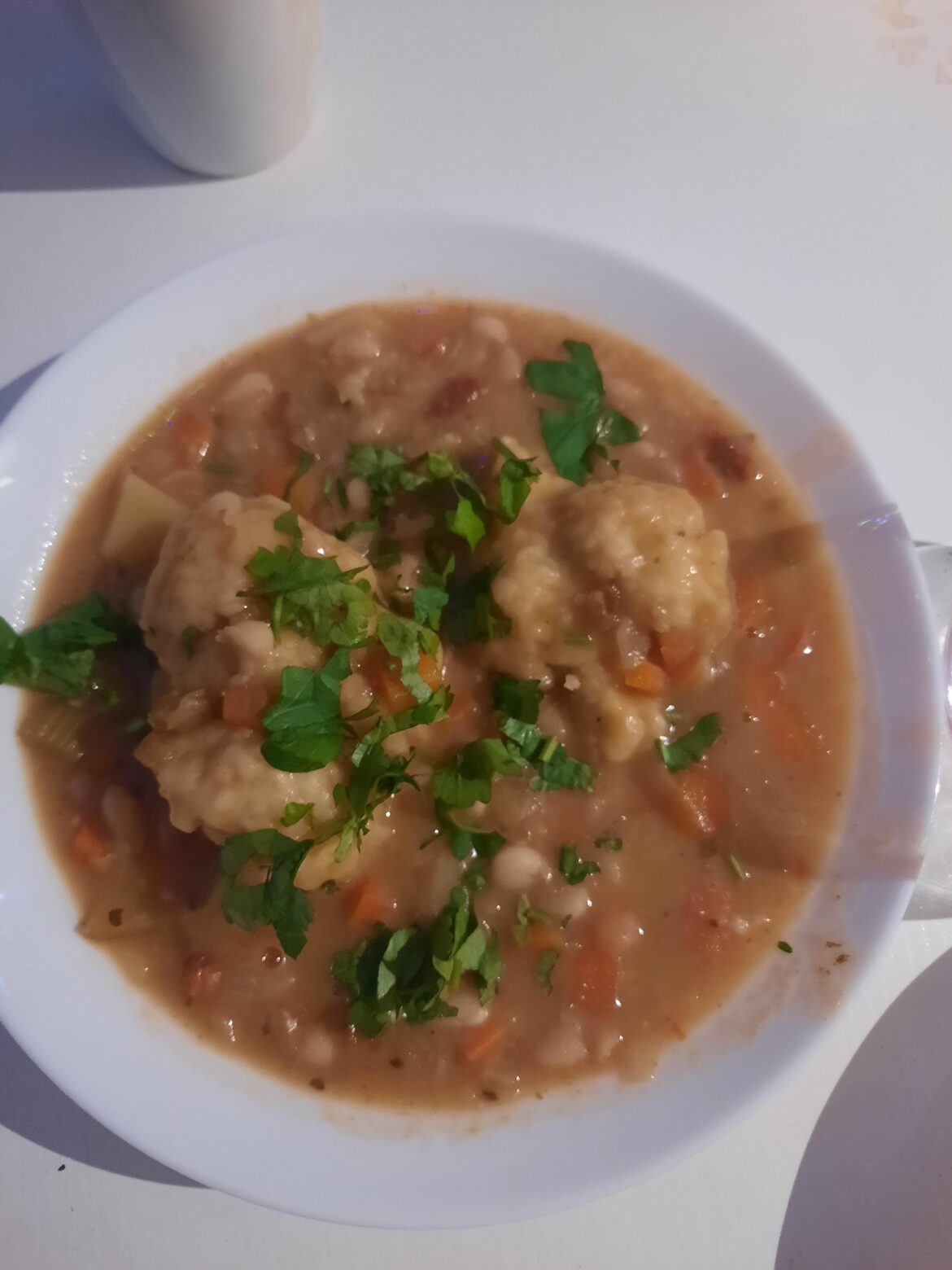 Hardy white bean soup with dumplings Hardy white bean soup with dumplings