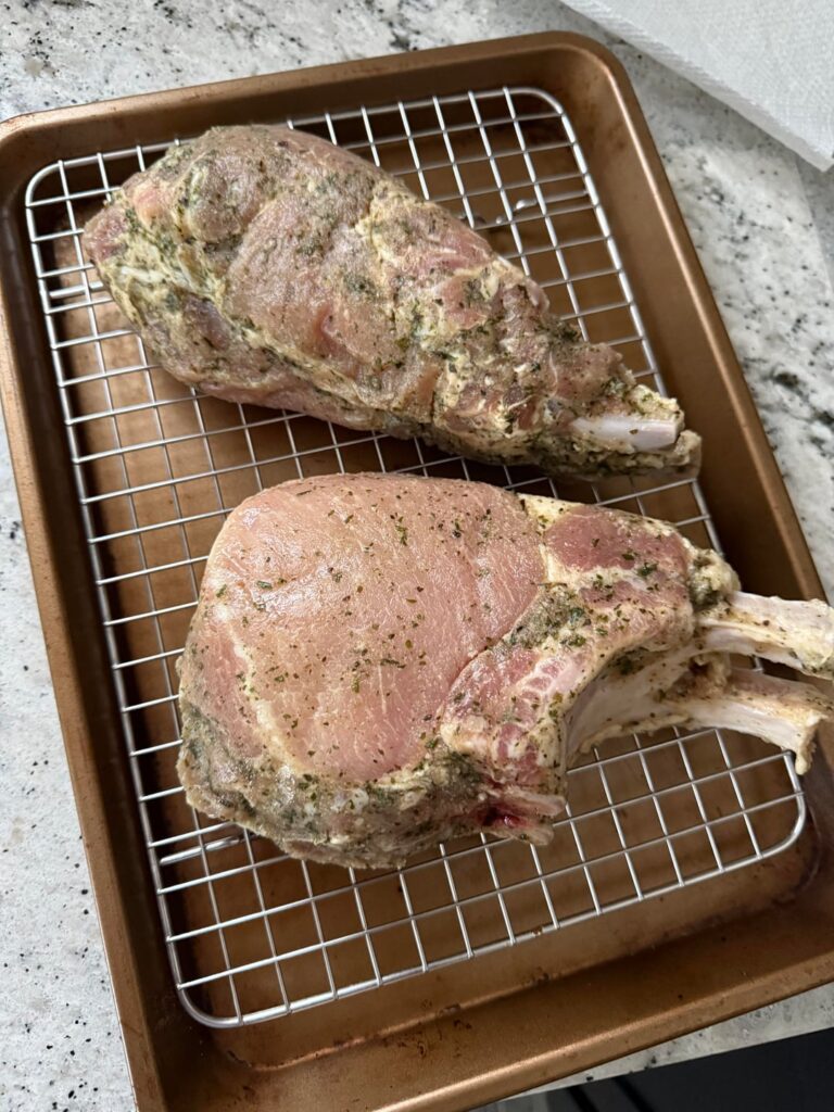 Pork chops on the kettle tonight