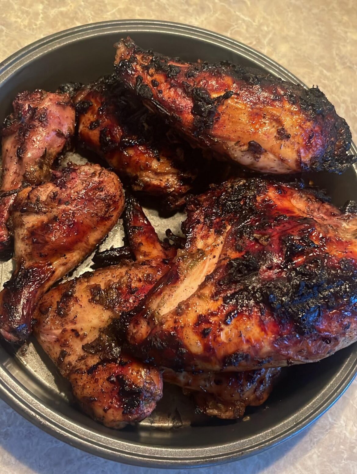 [homemade] Smoked Jamaican jerk chicken