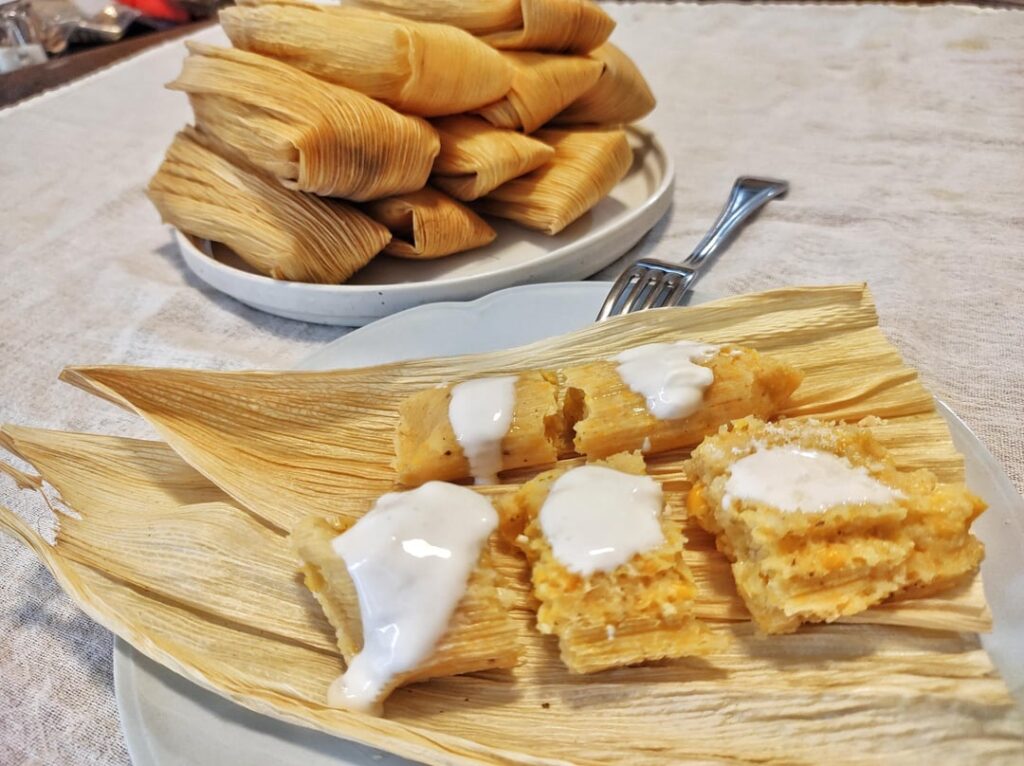 Homemade vegan corn tamales 🫔🫔🫔