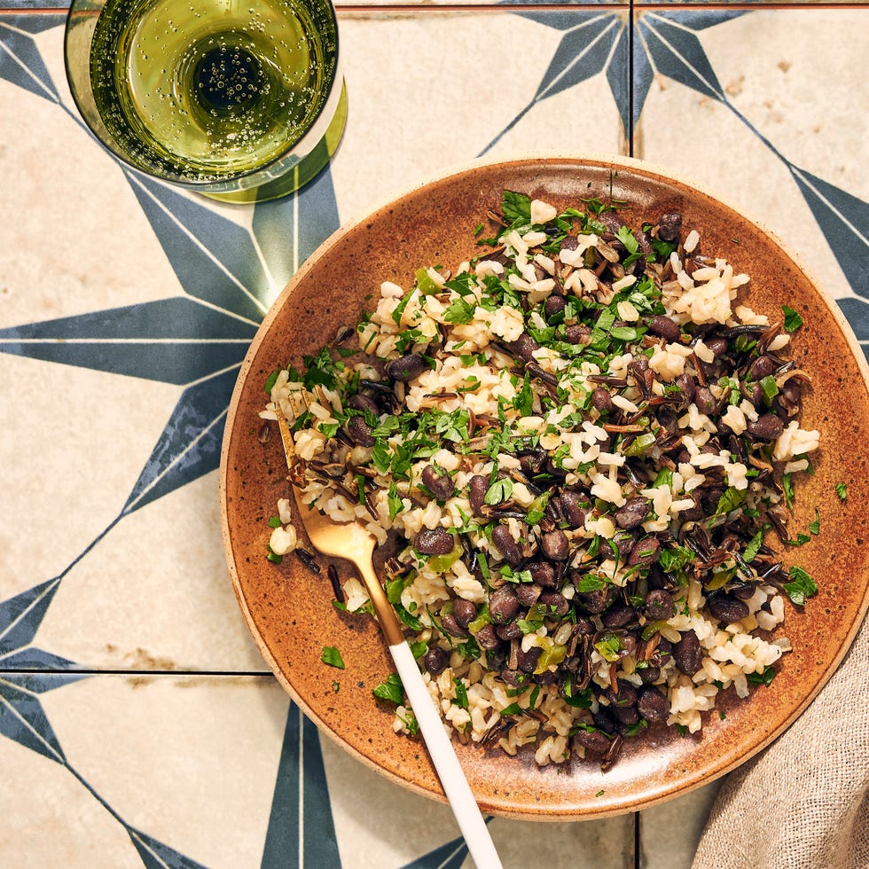rice and beans with cilantro