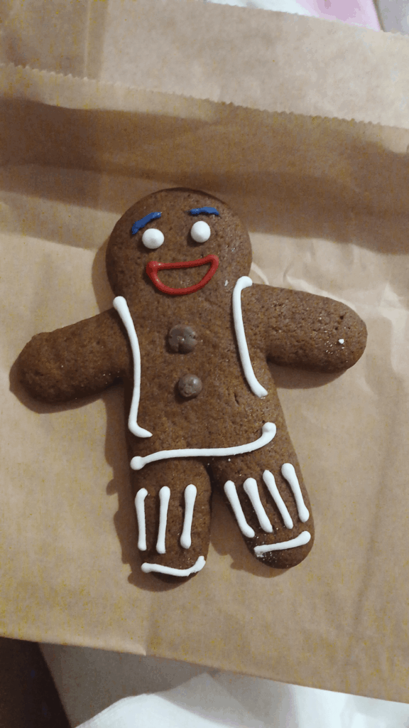 He's too cute to eat. Gingerbread man cookie