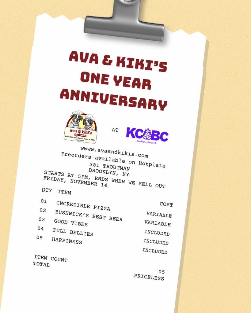 Ava and Kiki's One-Year Anniversary at KCBC Tomorrow!