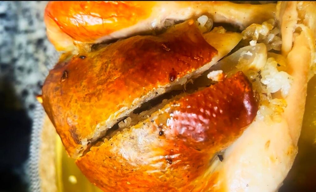 Chicken stuffed with rice and liver in a thermal bag - the best dish you can try, very easy
