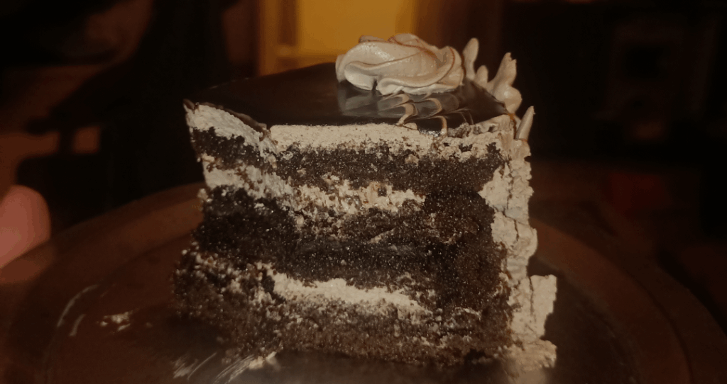 I'd already dug in, but this chocolate cake was delish