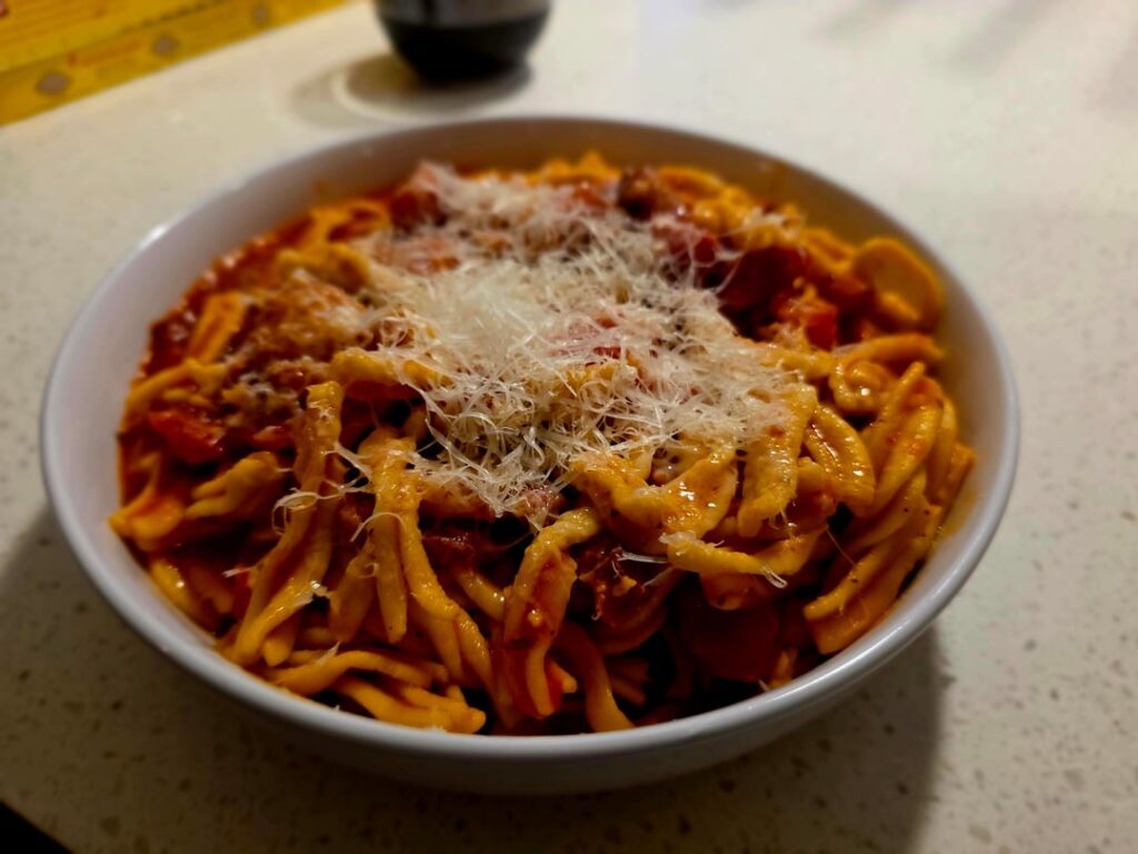 Simple attempt at fresh pasta tonight... need to work on my timing