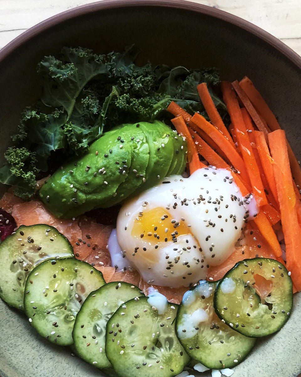 Bowl of salad at Union 777 in Mendoza, Argentina