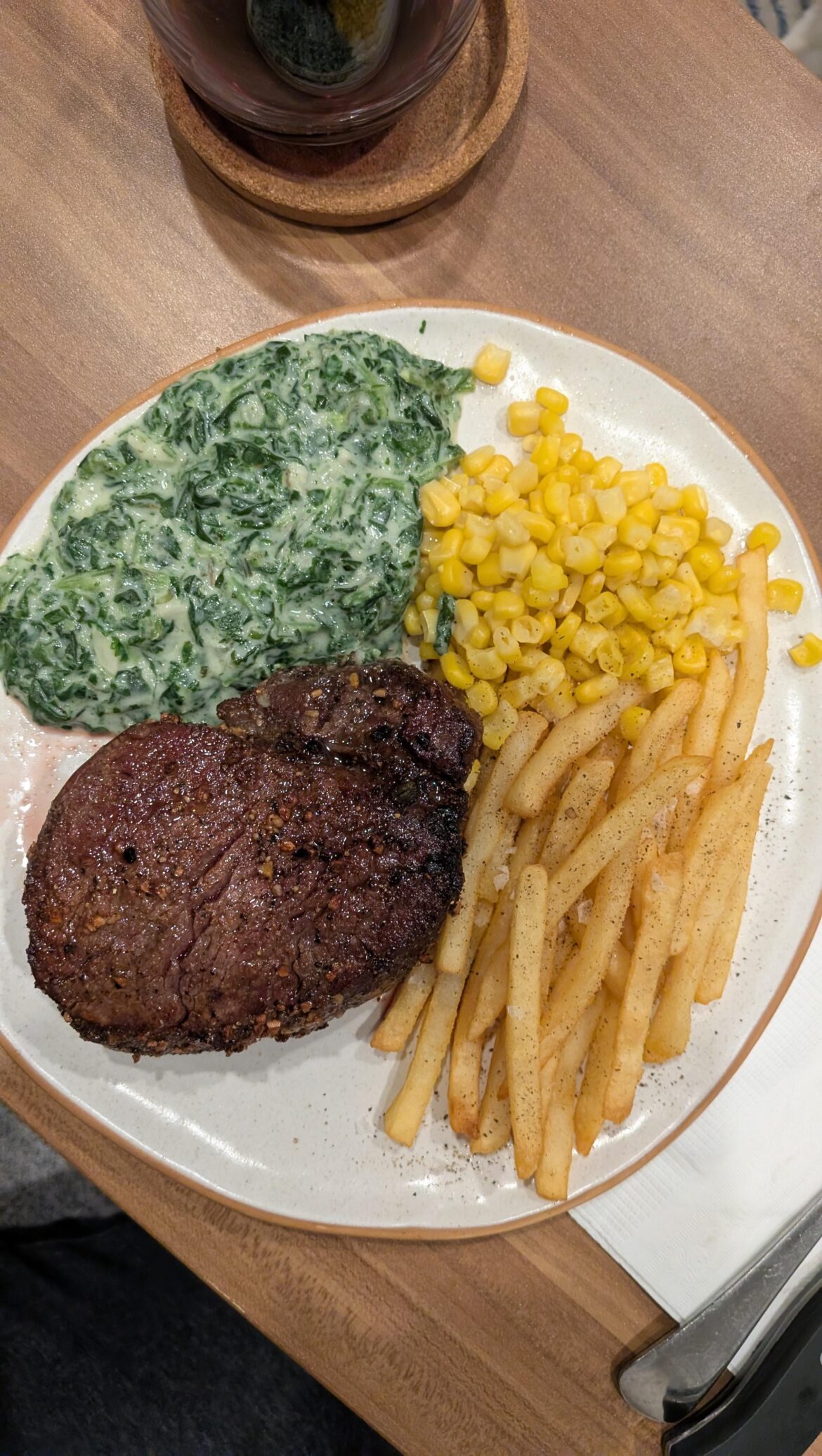 Fam out of town, solo dinner. Wagyu tenderloin from costco