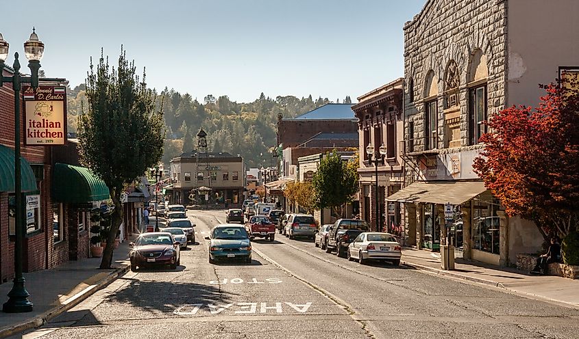 Main street in the Historic town of Placerville, California