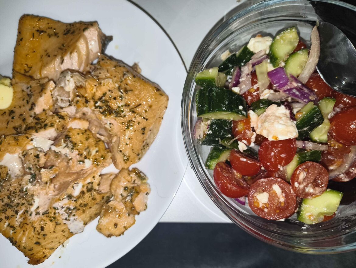 Salmon and Feta salad