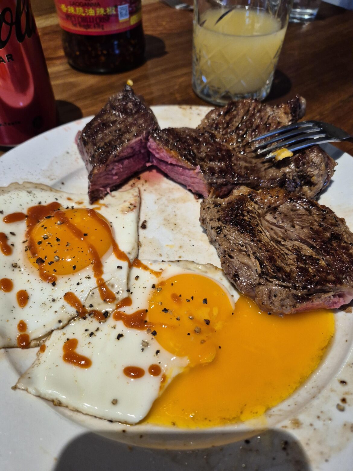 You hardly ever see steak and eggs in Australia.