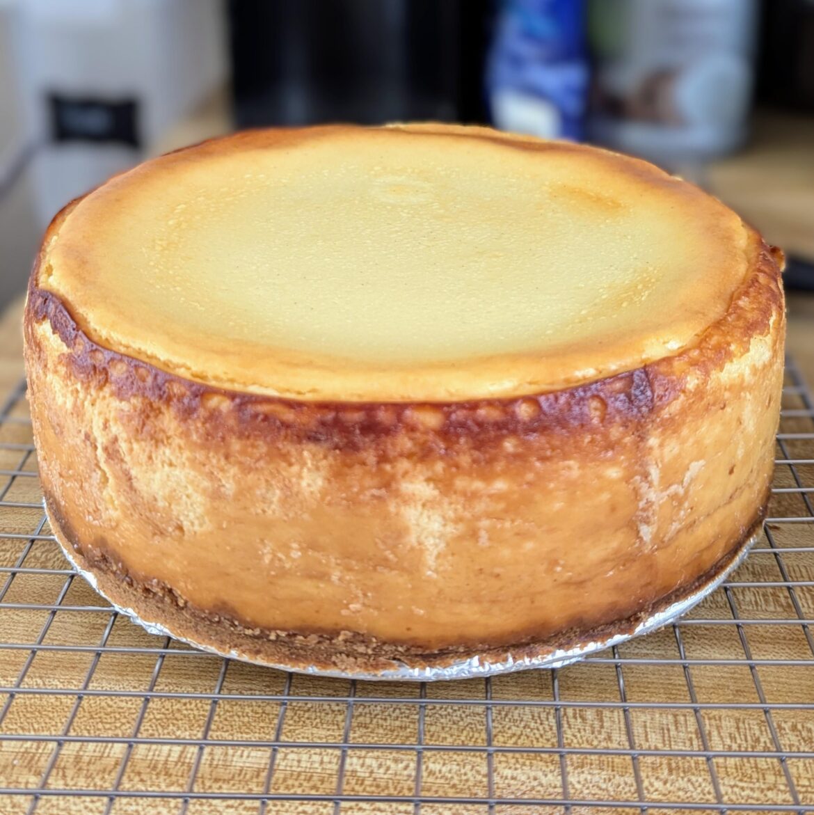 First crack at making a cheesecake look like a wheel of cheese First crack at making a cheesecake look like a wheel of cheese