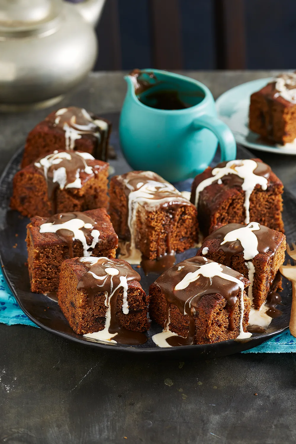 Sticky date pudding cake with tea-spiked caramel sauce