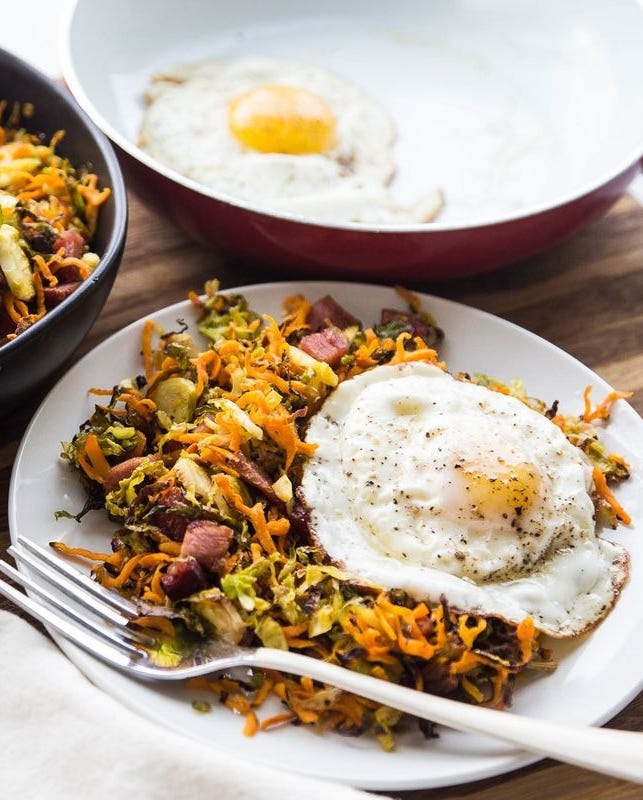 sweet potato side dishes sweet potato and brussels hash