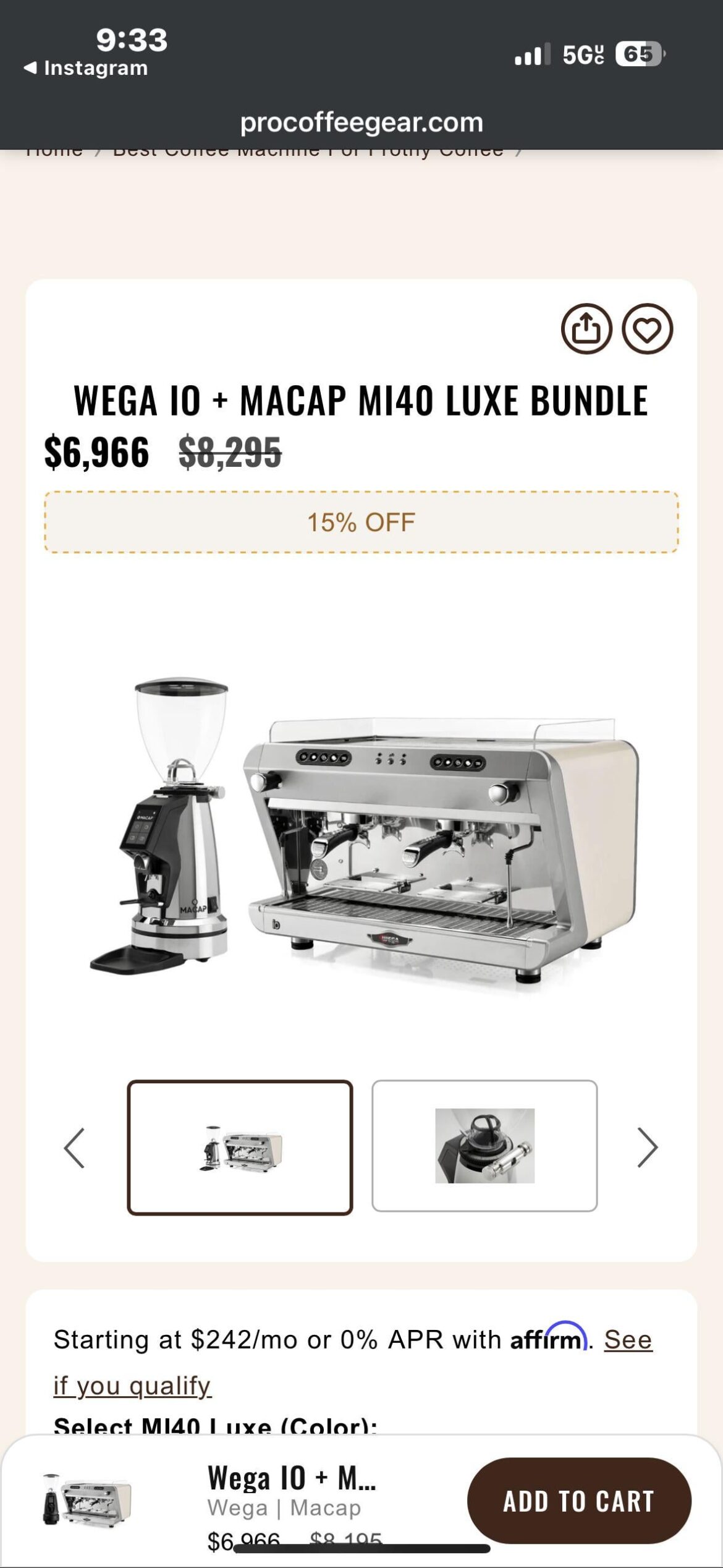 Is this a good starter setup for espresso drinks program at a small bakeshop?