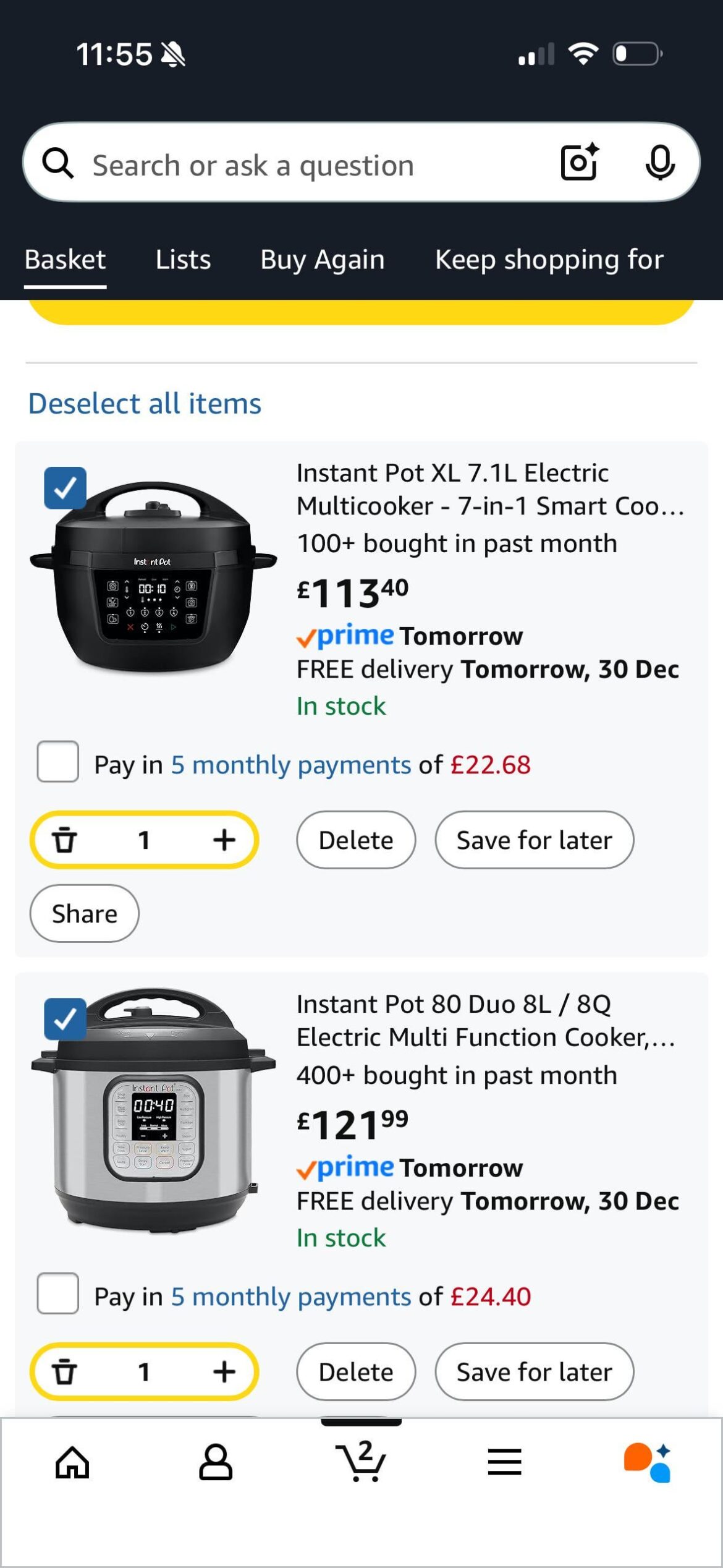 Looking to buy an instant pot - unsure of the difference between these two