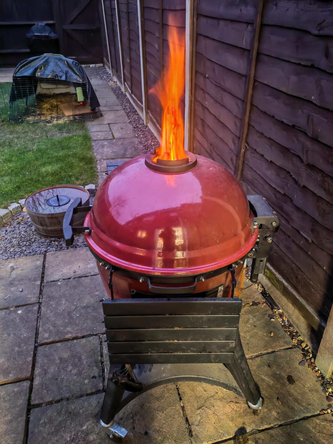 Cleaning my Kettle Faux. Love this thing, don't have to worry about ruining it with temps over 500oC.