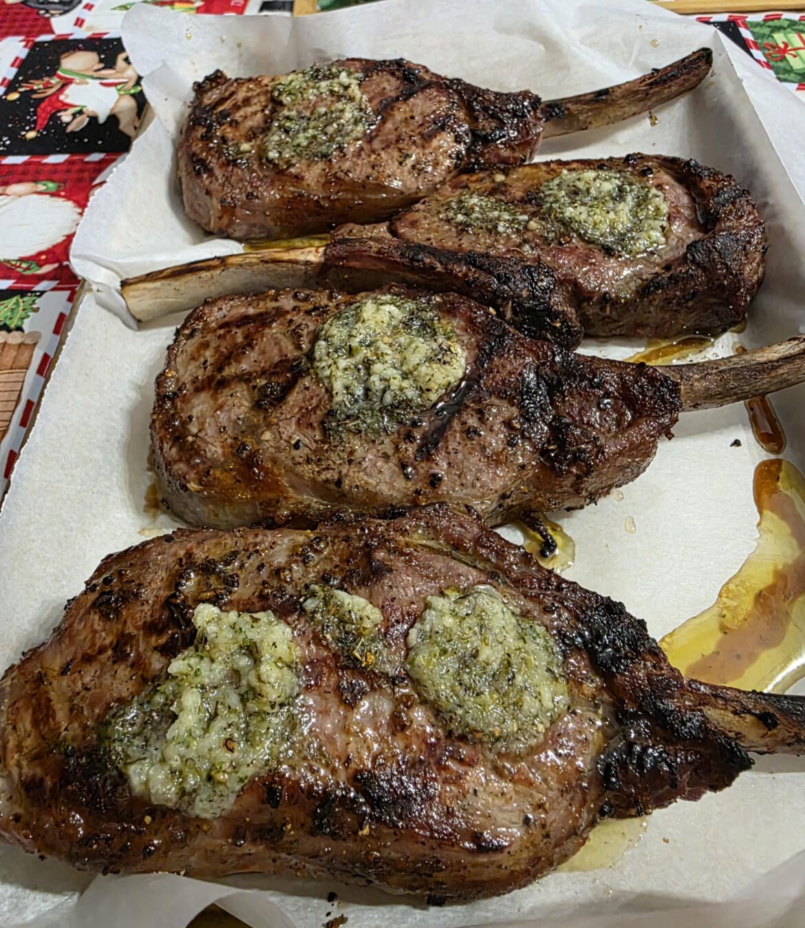 Veal Chops I grilled last night.