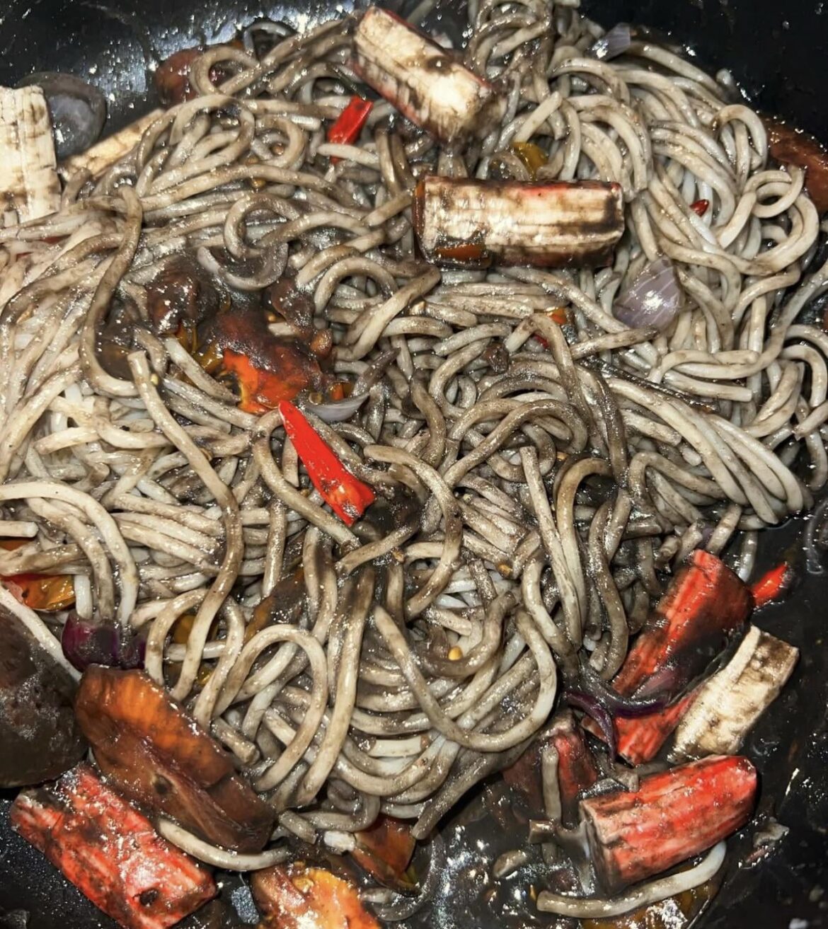 seafood ink pasta gone wrong