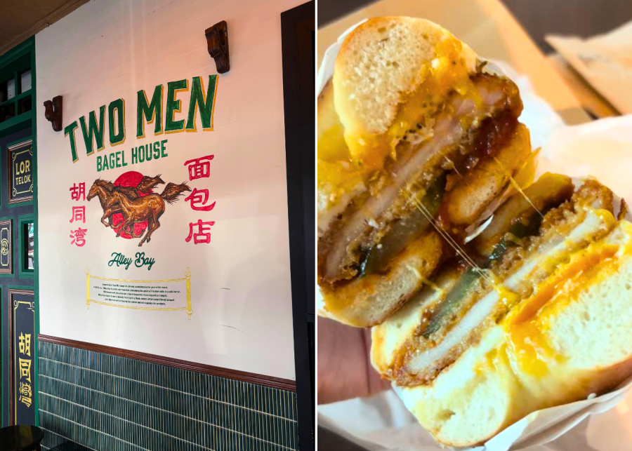two men bagel - breakfast in singapore
