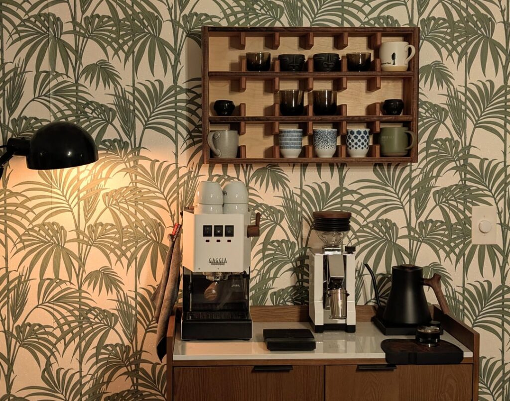 Father in law built us a mug shelf for Christmas