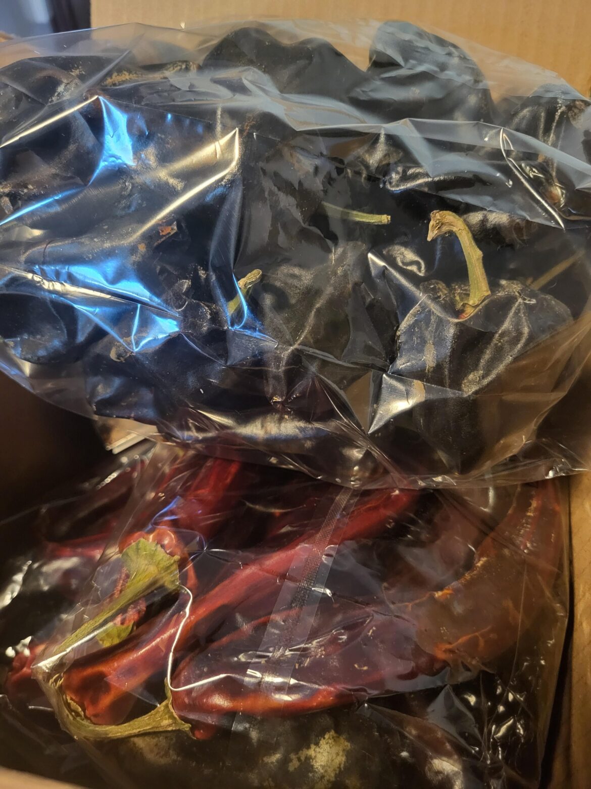 I love this beautiful delivery of dried chiles.