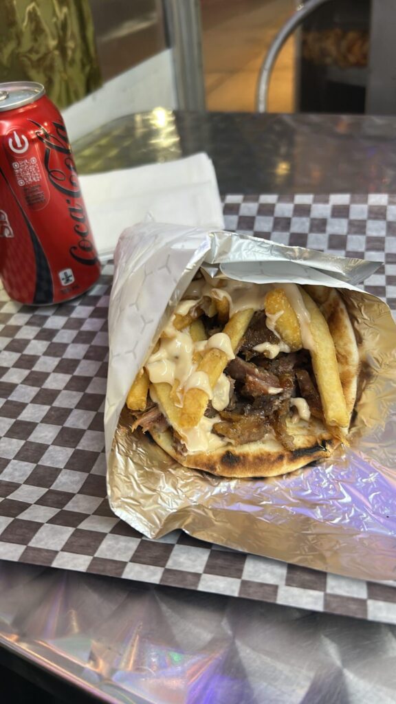 Pork Souvlaki Wrap @SouvLike near Pape Stn