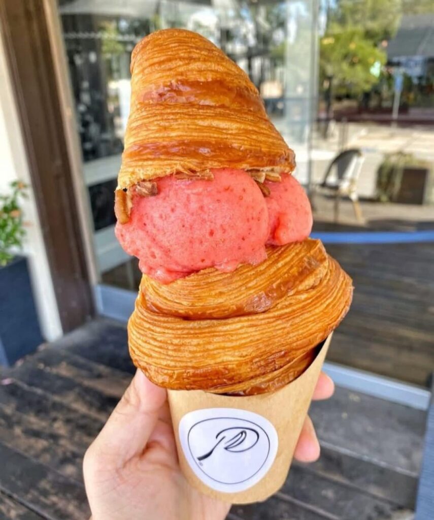 Gelato croissant sandwich