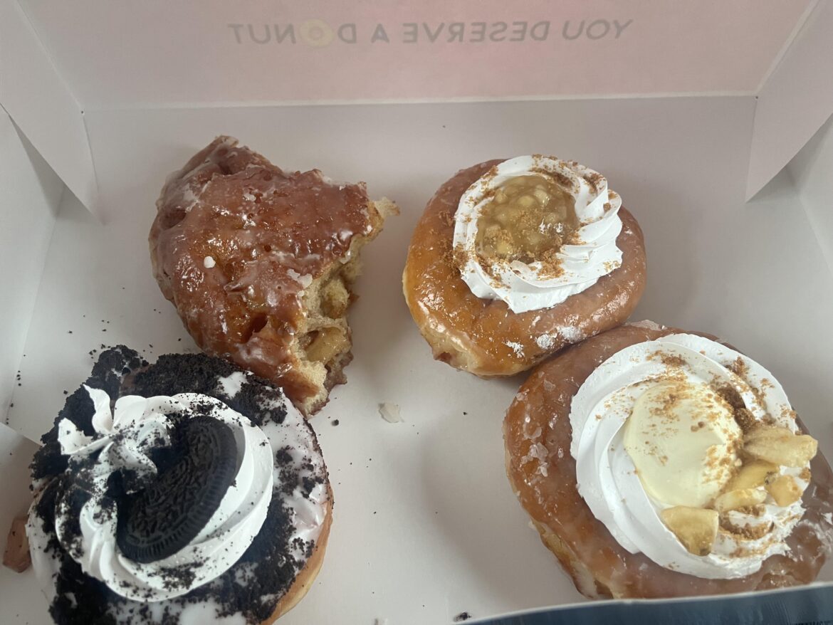 Vegan donuts ft a mostly eaten fritter