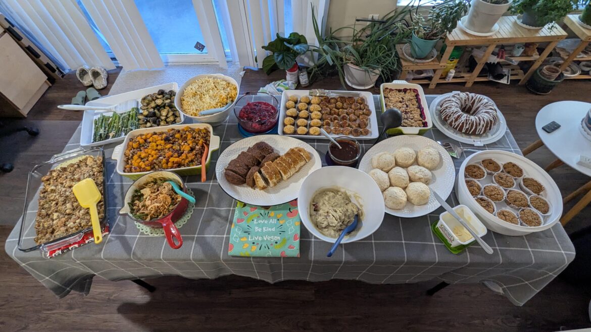 Another vegan thanksgiving spread photo