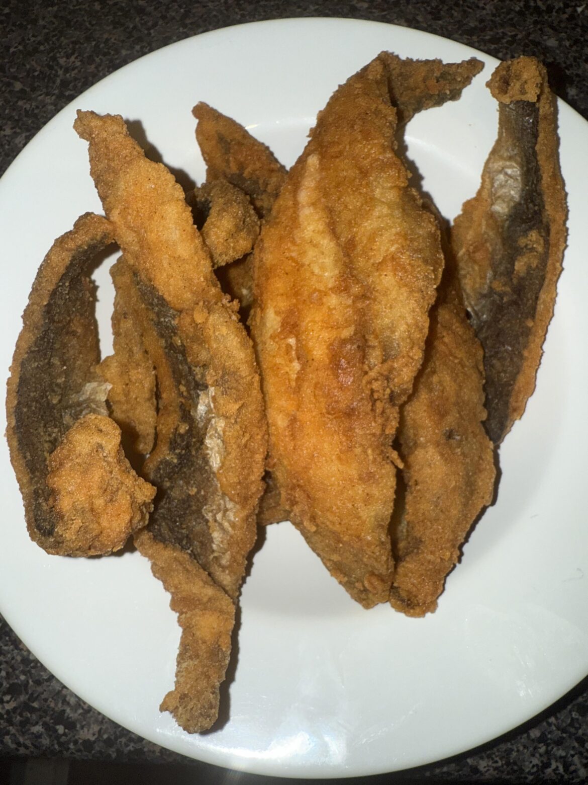 Fried silver trout for dinner.