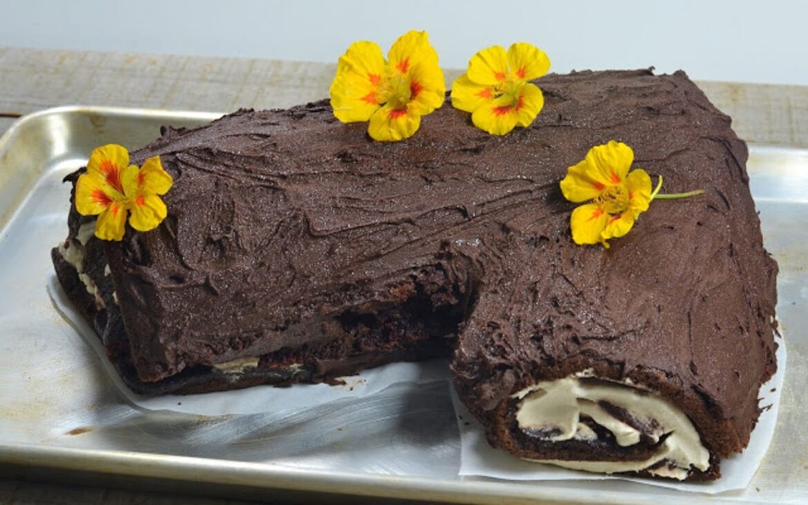 Christmas Log Cake [Vegan] – One Green Planet