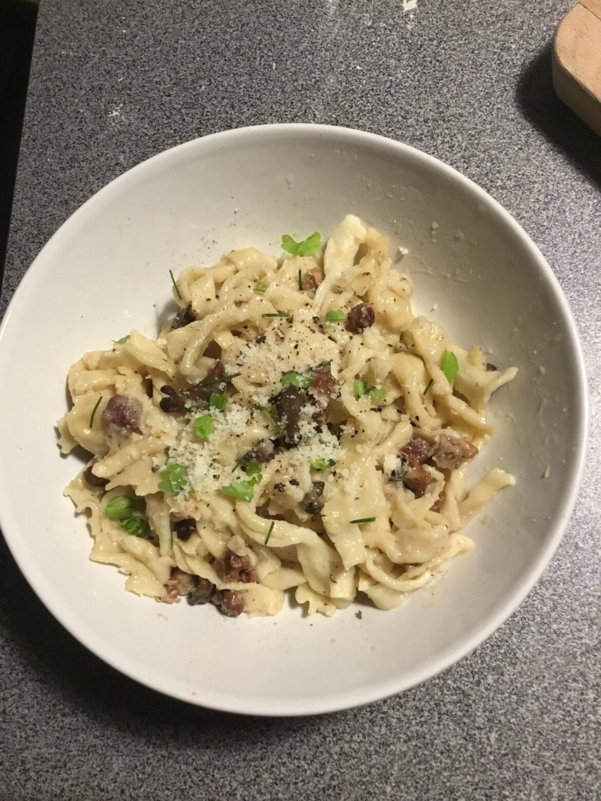Homemade pasta with taleggio sauce