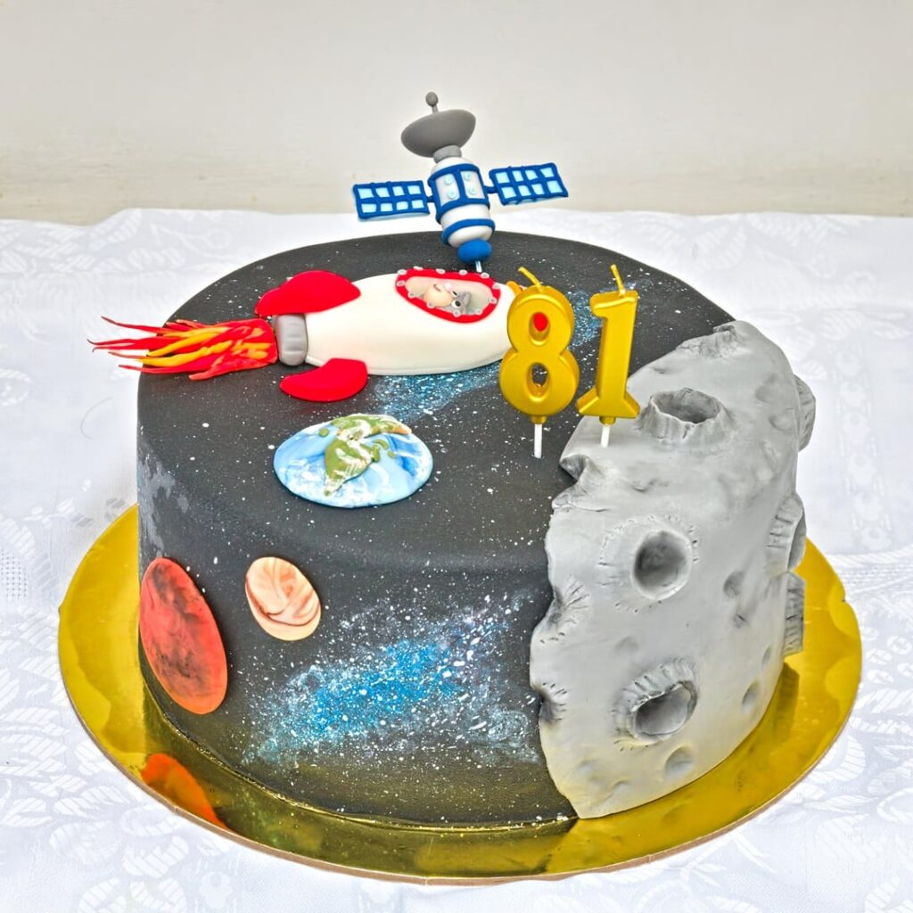 Second space-themed birthday cake